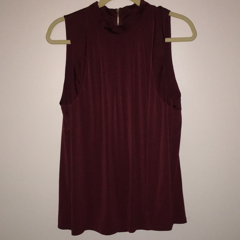 Wine colored  sleeveless blouse